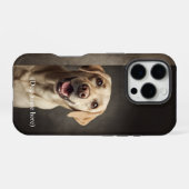 Coque iPhone 16 Pro Personalized Yellow Lab Portrait (Verso Horizontal)