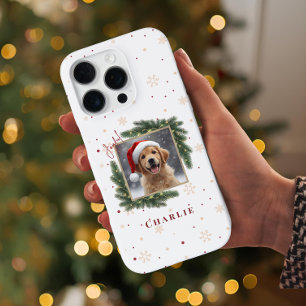 Coque iPhone 16 Pro Photo de Noël personnalisé pour animal de compagni