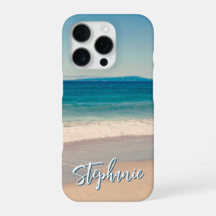 Coque iPhone 16 Pro Photo de plage personnalisée Océan Bleu