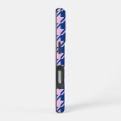 Coque iPhone 16 Pro Pied de fond rose+Motif bleu (Côté droit)