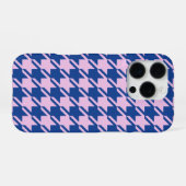 Coque iPhone 16 Pro Pied de fond rose+Motif bleu (Verso Horizontal)