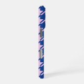 Coque iPhone 16 Pro Pied de fond rose+Motif bleu (Côté droit)