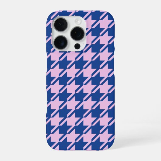 Coque iPhone 16 Pro Pied de fond rose+Motif bleu (Verso)