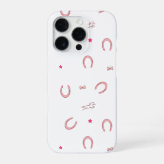 Coque iPhone 16 Pro Pink Horseshoe Horse Girl Phone Case