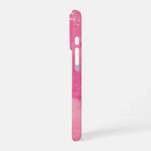 Coque iPhone 16 Pro Pink Watercolor Linktree | (Côté gauche)