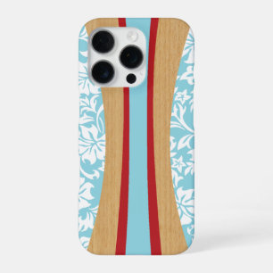 Coque iPhone 16 Pro Planche de surf en bois faux Hawaïen Laniakea en A