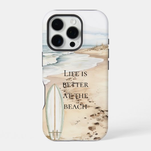 Coque iPhone 16 Pro Planche de surf Ocean Beach  (Verso)