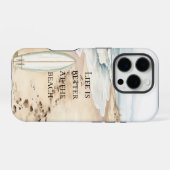 Coque iPhone 16 Pro Planche de surf Ocean Beach  (Verso Horizontal)