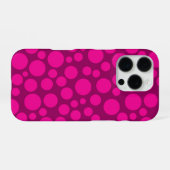 Coque iPhone 16 Pro Pois rose Crimson (Verso Horizontal)