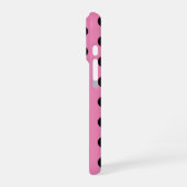 Coque iPhone 16 Pro Pois roses et noirs (Côté gauche)