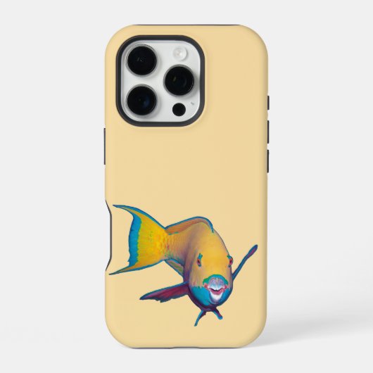 Coque iPhone 16 Pro Poisson perroquet - Conception abstraite - Découpé (Verso)