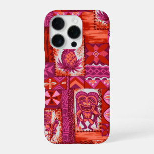 Coque iPhone 16 Pro Pomaika’i Tiki Tapa Vintage Hawaïen