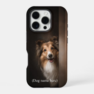 Coque iPhone 16 Pro Portrait personnalisé de Sheltie sable