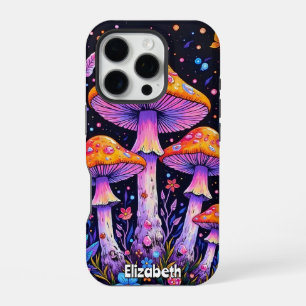 Coque iPhone 16 Pro Prairie de champignons cosmiques