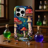 Coque iPhone 16 Pro Pré de champignons de pin cosmique