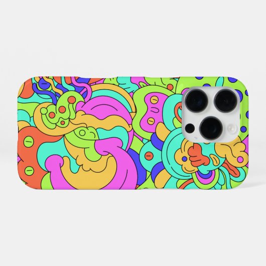 Coque iPhone 16 Pro Psychédélique Différents Visages Téléphone Case (Verso Horizontal)