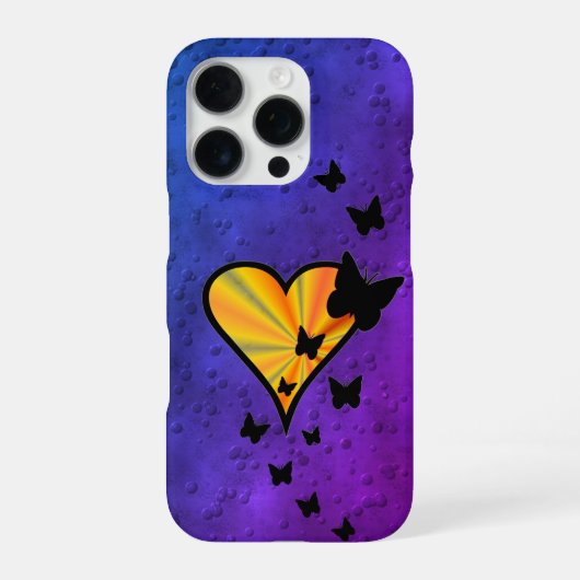 Coque iPhone 16 Pro Rainbow heart and Butterfly (Verso)