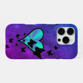 Coque iPhone 16 Pro Rainbow heart and Butterfly (Verso Horizontal)