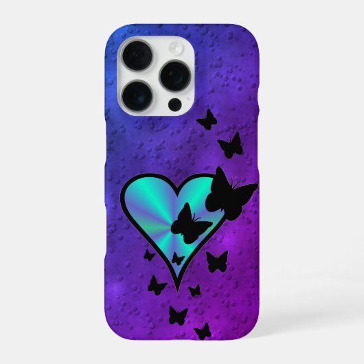 Coque iPhone 16 Pro Rainbow heart and Butterfly (Verso)