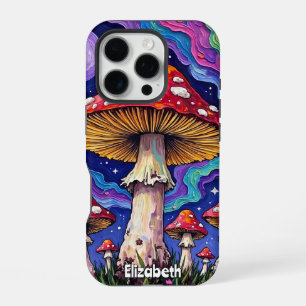 Coque iPhone 16 Pro Rainbow Musroom Meadow