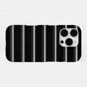 Coque iPhone 16 Pro Rayé noir blanc chic  (Verso Horizontal)