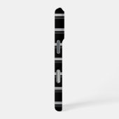 Coque iPhone 16 Pro Rayé noir blanc chic  (Côté droit)