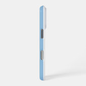 Coque iPhone 16 Pro Rayure bleu ciel Mint Sourire excentrique (Côté droit)
