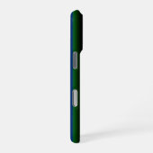 Coque iPhone 16 Pro Rayures arc-en-ciel bleu vert (Côté droit)