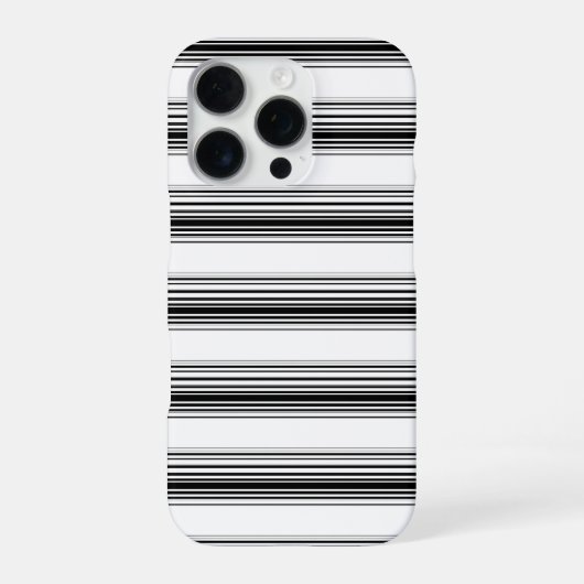 Coque iPhone 16 Pro Rayures blanches noires modernes (Verso)