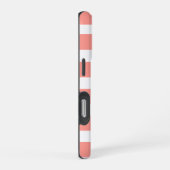 Coque iPhone 16 Pro Rayures de cabane rose corail mignon (Côté droit)