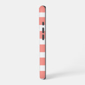 Coque iPhone 16 Pro Rayures de cabane rose corail mignon (Côté gauche)