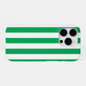 Coque iPhone 16 Pro Rayures de cabane vertes et blanches (Verso Horizontal)