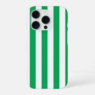 Coque iPhone 16 Pro Rayures de cabane vertes et blanches