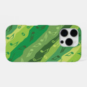Coque iPhone 16 Pro Rayures de note de musique Verts (Verso Horizontal)