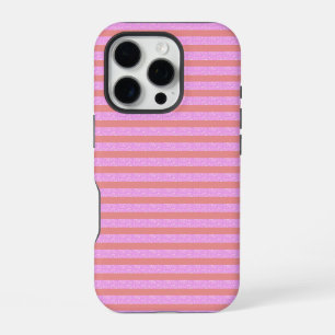 Coque iPhone 16 Pro Rayures Géométriques Géostripes Roses 