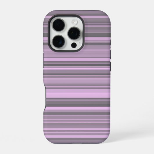Coque iPhone 16 Pro Rayures Gris Violet (Verso)