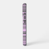 Coque iPhone 16 Pro Rayures Gris Violet (Côté gauche)