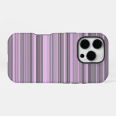 Coque iPhone 16 Pro Rayures Gris Violet (Verso Horizontal)