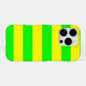 Coque iPhone 16 Pro Rayures jaune citron et vert citron  (Verso Horizontal)