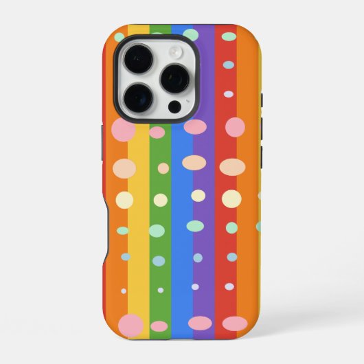 COQUE iPhone 16 PRO RAYURES POINT RAINBOW (Verso)