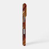 Coque iPhone 16 Pro red and gold marble (Côté droit)