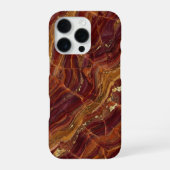 Coque iPhone 16 Pro red and gold marble (Verso)