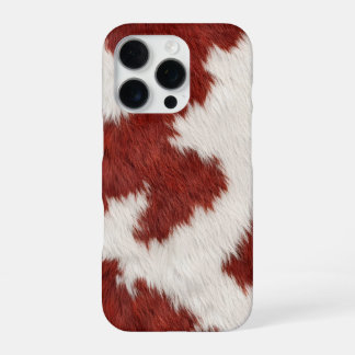 Coque iPhone 16 Pro red and white cow skin texture