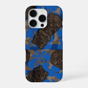 Coque iPhone 16 Pro Refuge Ali'i Hibiscus Hawaïen Tiki Bleu