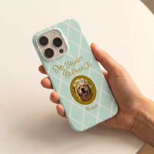 Coque iPhone 16 Pro Retriever doré photo personnalisée, Mon cœur appar