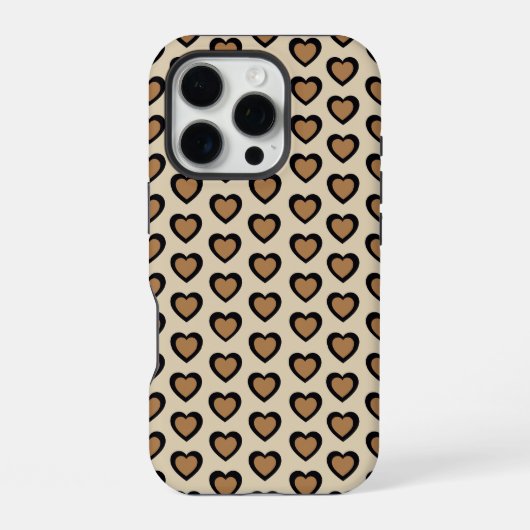 Coque iPhone 16 Pro Retro Hearts Leopard (Verso)