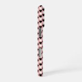 Coque iPhone 16 Pro Retro Hearts Pink Black & White (Côté droit)