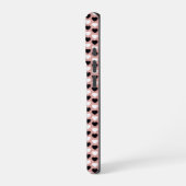 Coque iPhone 16 Pro Retro Hearts Pink Black & White (Côté gauche)