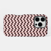 Coque iPhone 16 Pro Retro Hearts Pink Black & White (Verso Horizontal)