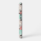 Coque iPhone 16 Pro Rétro, roses (Côté gauche)